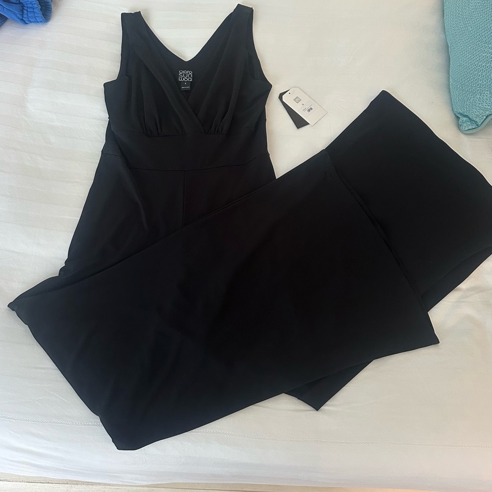 CLARA SUNWOO Black Sleeveless, flare leg Jumpsuit